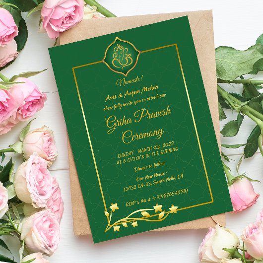 Hindu House Erwärmung Griha Pravesh Einladung