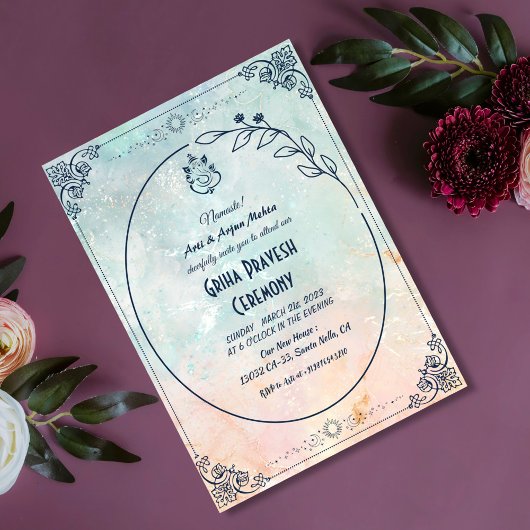 Hindu House Erwärmung Griha Pravesh Einladung