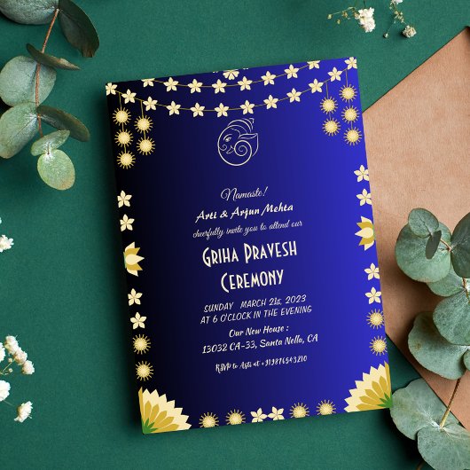 Hindu House Erwärmung Griha Pravesh Einladung