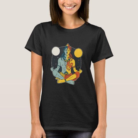Hindu Lord Shiva Statue Divine Meditation Figurine T-Shirt (Vorderseite)
