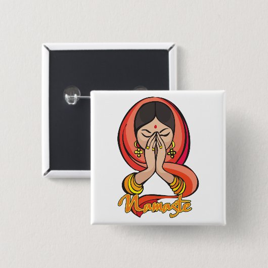 Hindu Namaste Button (Vorne & Hinten)