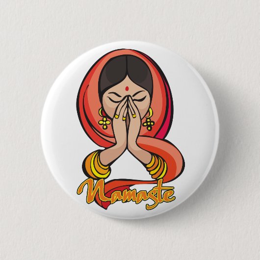 Hindu Namaste Button (Vorderseite)