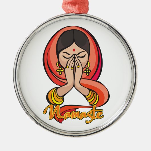Hindu Namaste Ornament Aus Metall (Vorne)
