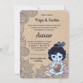 Hindu Namkaran Kindernahrung Einladung (Vorderseite)