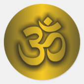 Hindu "Om" Runder Aufkleber (Vorderseite)