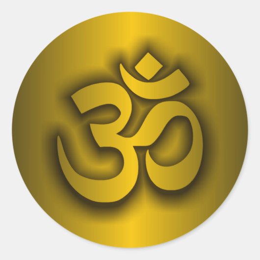 Hindu "Om" Runder Aufkleber (Vorderseite)