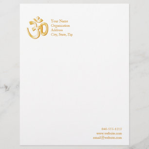Hindu Om Symbol 8,5" x 11" Briefbogen