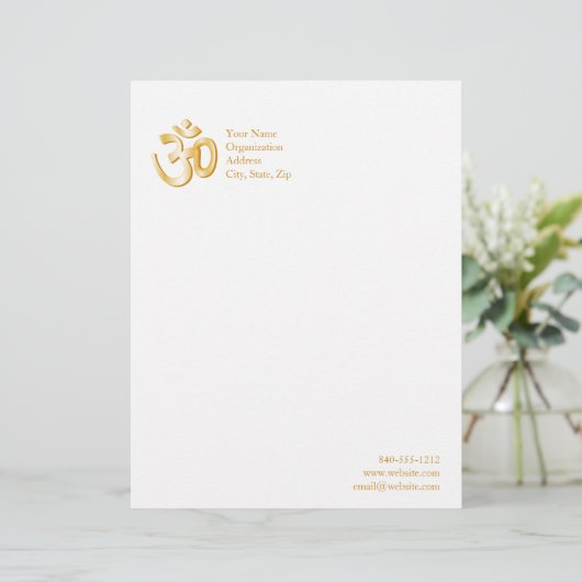 Hindu Om Symbol 8,5" x 11" Briefbogen (Stehend Vorderseite)
