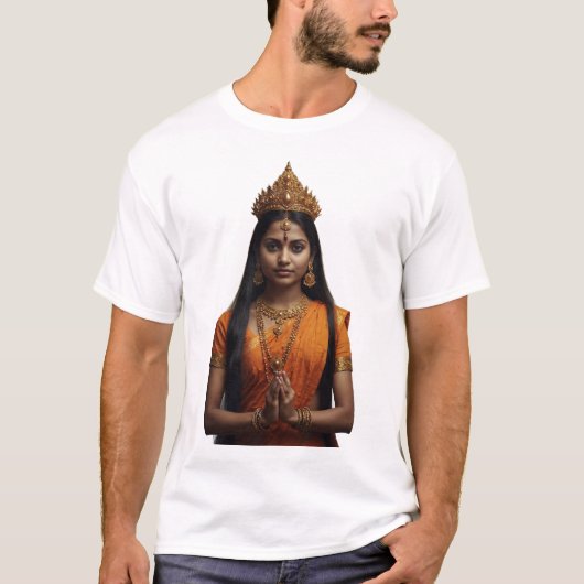 Hindu Queen's Devotional Portrait T-Shirt (Vorderseite)