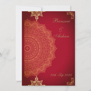 Hindu Red Mandala Hochzeit Einladung
