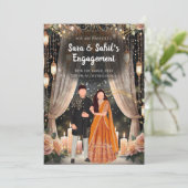 Hindu Roka laden & Punjabi Verlobung ein Einladung (Stehend Vorderseite)