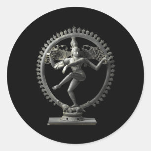 Hindu Shiva Nataraja Tanzen Statue Tanz Natara Runder Aufkleber