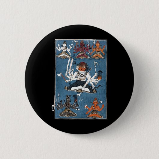 Hindu Shiva Yoga Meditation Mandala Button (Vorderseite)