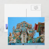 Hindu-Tempel, Göttlichstatue Postkarte (Vorne/Hinten)
