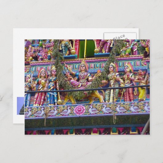 Hindu-Tempeldekoration, Gopuram Postkarte (Vorne/Hinten)