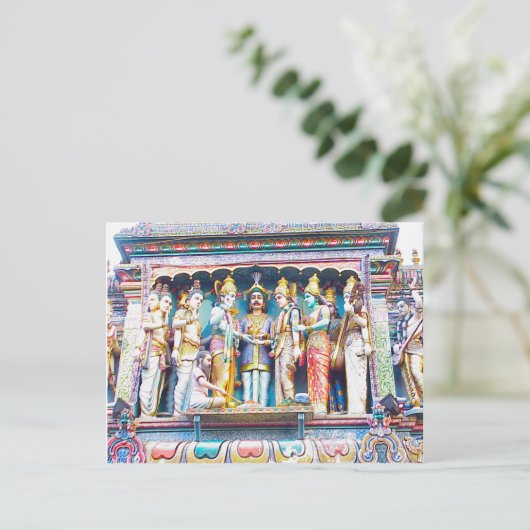 Hindu Tempeldekoration, hinduistisches Leben Postkarte (Stehend Vorderseite)