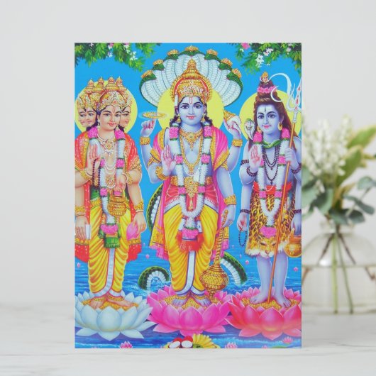Hindu Trinity Brahma Vishnu Shiva Karte (Stehend Vorderseite)