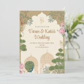 Hindu Wedding Card Digitale und indische Hochzeit Einladung (Stehend Vorderseite)