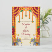 Hindu Wedding Card & Indian Wedding laden ein Einladung (Stehend Vorderseite)