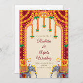Hindu Wedding Card & Indian Wedding laden ein Einladung (Vorne/Hinten)