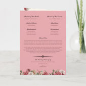 Hindu Wedding Ceremony Guide (rosa rot) geklappt Programm (Rückseite)