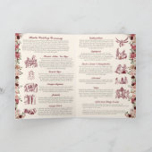 Hindu Wedding Ceremony Guide (Rot, Rosa Gold) Programm (Innenseite)