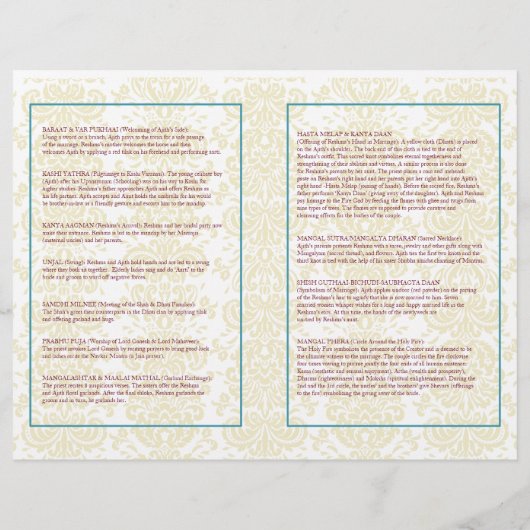 Hindu Wedding Program Flyer (Rückseite)