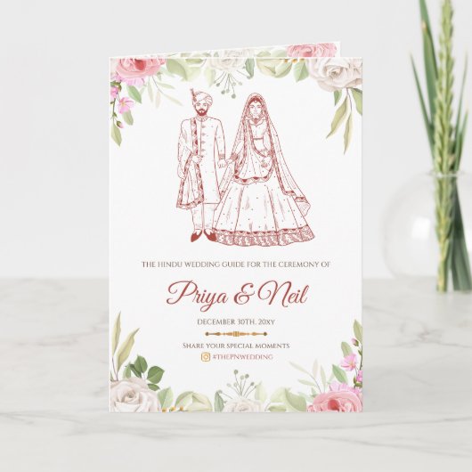 Hindu-Zeremonie-Programm und Hindu-Hochzeitsprogra Programm (Vorderseite)
