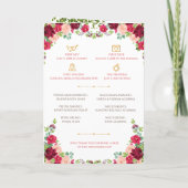 Hindu-Zeremonie-Programm und indisches Hochzeitspr Programm (Rückseite)