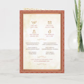 Hindu-Zeremonieprogramm Indisches Hochzeitsprogram Programm (Rückseite)