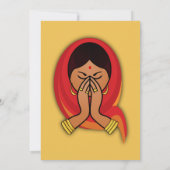 Hindufrau im generischen Party der Namaste-Pose Einladung (Rückseite)
