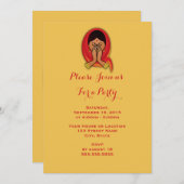 Hindufrau im generischen Party der Namaste-Pose Einladung (Vorne/Hinten)