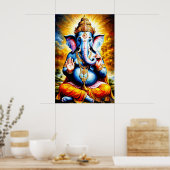 Hindugott des Wohlstands und Glücks, Lord Ganesh Poster (Küche)