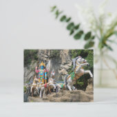 Hindugott mit Pferdekutsche in der Höhle von Ramay Postkarte (Stehend Vorderseite)