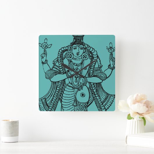 Hinduism Vishnu Quadratische Wanduhr (Zuhause)