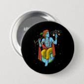 Hinduismus Lord Krishna Button (Vorne & Hinten)