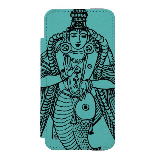 Hinduismus: Vishnu Incipio iPhone Geldbeutel-Hülle (Folio Vorderseite)