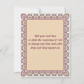 Hinduistische arabische Hochzeit oder Einladung vo (Rückseite)