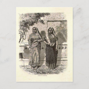 Hinduistische Damen in Saris, 1890 Postkarte