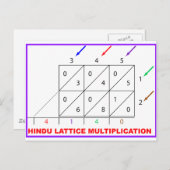 Hindumultiplikation, Hindugitter, Sieve Postkarte (Vorne/Hinten)