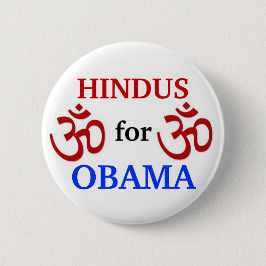 Hindus für Knopf Obama 2012 Button (Vorderseite)