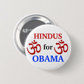 Hindus für Knopf Obama 2012 Button (Vorne & Hinten)