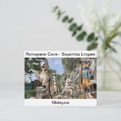 Hindustatue auf Pferdekutsche in der Ramayana Höhl Postkarte (Stehend Vorderseite)