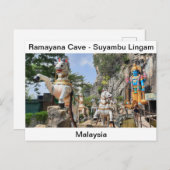 Hindustatue auf Pferdekutsche in der Ramayana Höhl Postkarte (Vorne/Hinten)