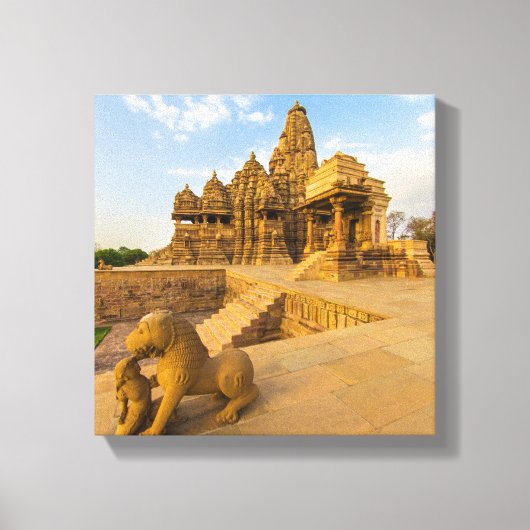 Hindutempel in Khajuraho Leinwanddruck (Vorderseite)