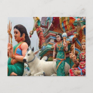 Hindutempelfiguren, Little India Postkarte