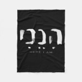 Hineni Here I Am Christians Hebrew Word Fleecedecke (Vorderseite)
