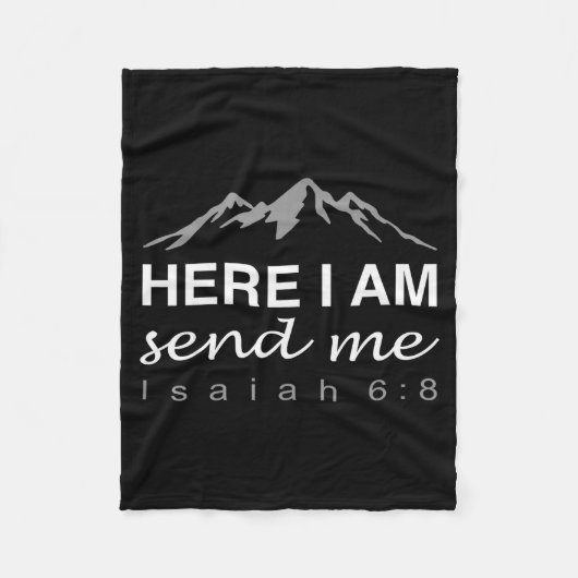 Hineni Here I Am Send Me Christians Hebrew Words  Fleecedecke (Vorderseite)