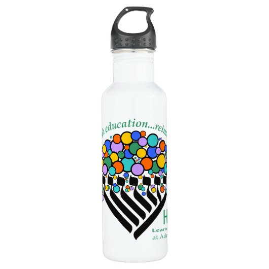 Hineni Learning Center Water Bottle - White Edelstahlflasche (Vorderseite)