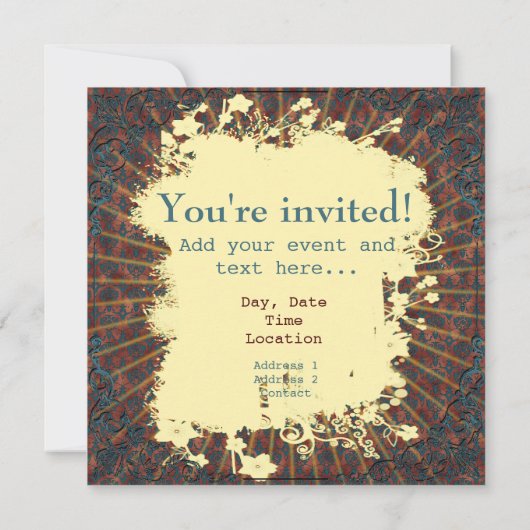 Hingabe - Karte, laden ein und grüßen Einladung (Rückseite)